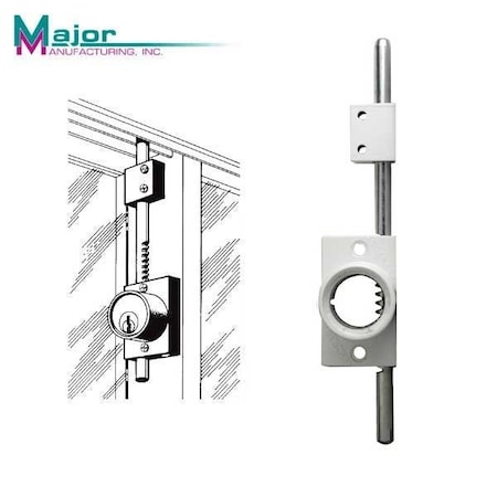 MajorThe Octopod - 9 Lock Bar - Less Cylinder - For Sliding Patio Doors And Windows In White Finish